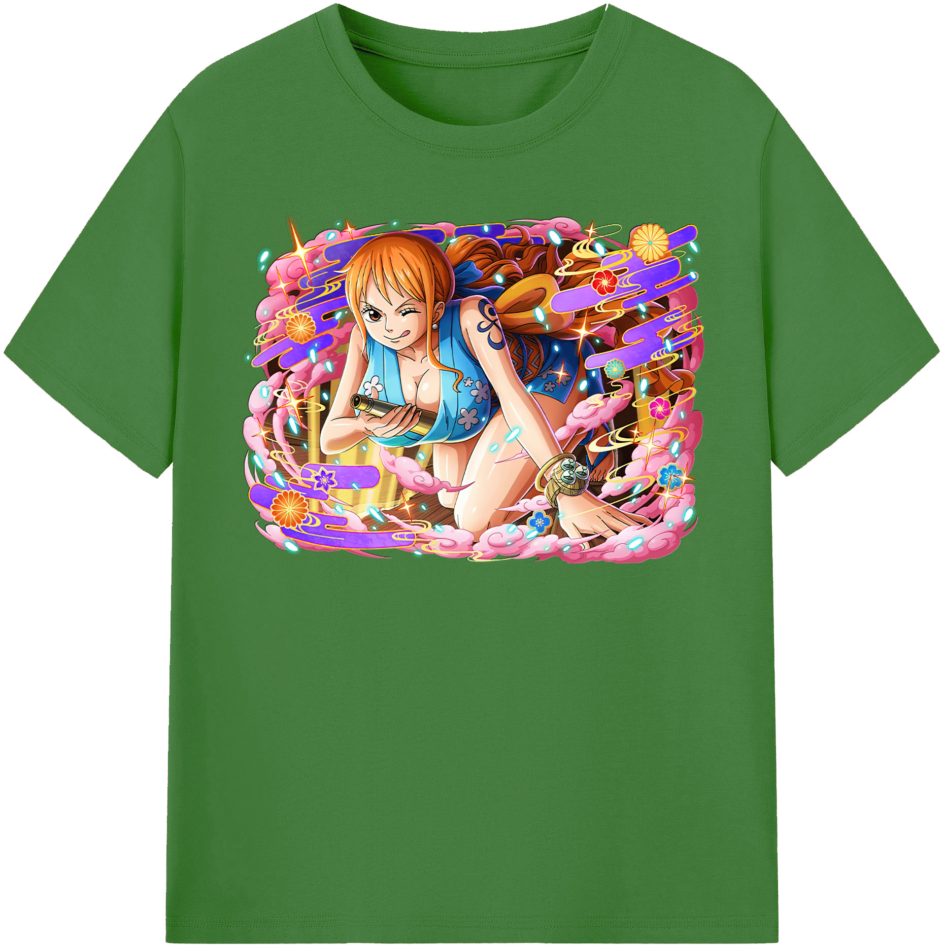 （画像用） ワンピース ナミ ONE PIECE Nami レディースカジュアルプリントTシャツ（綿100％）